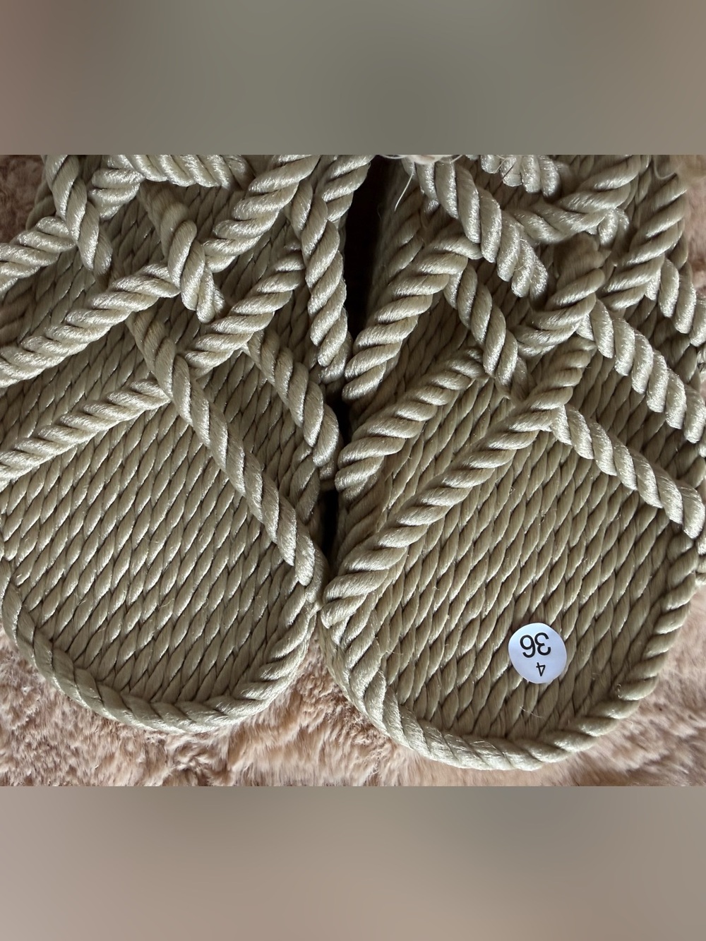 NWT Nomadic State of Mind Triple Platform Natural Rope Sandals 7 - Picture 6 of 8